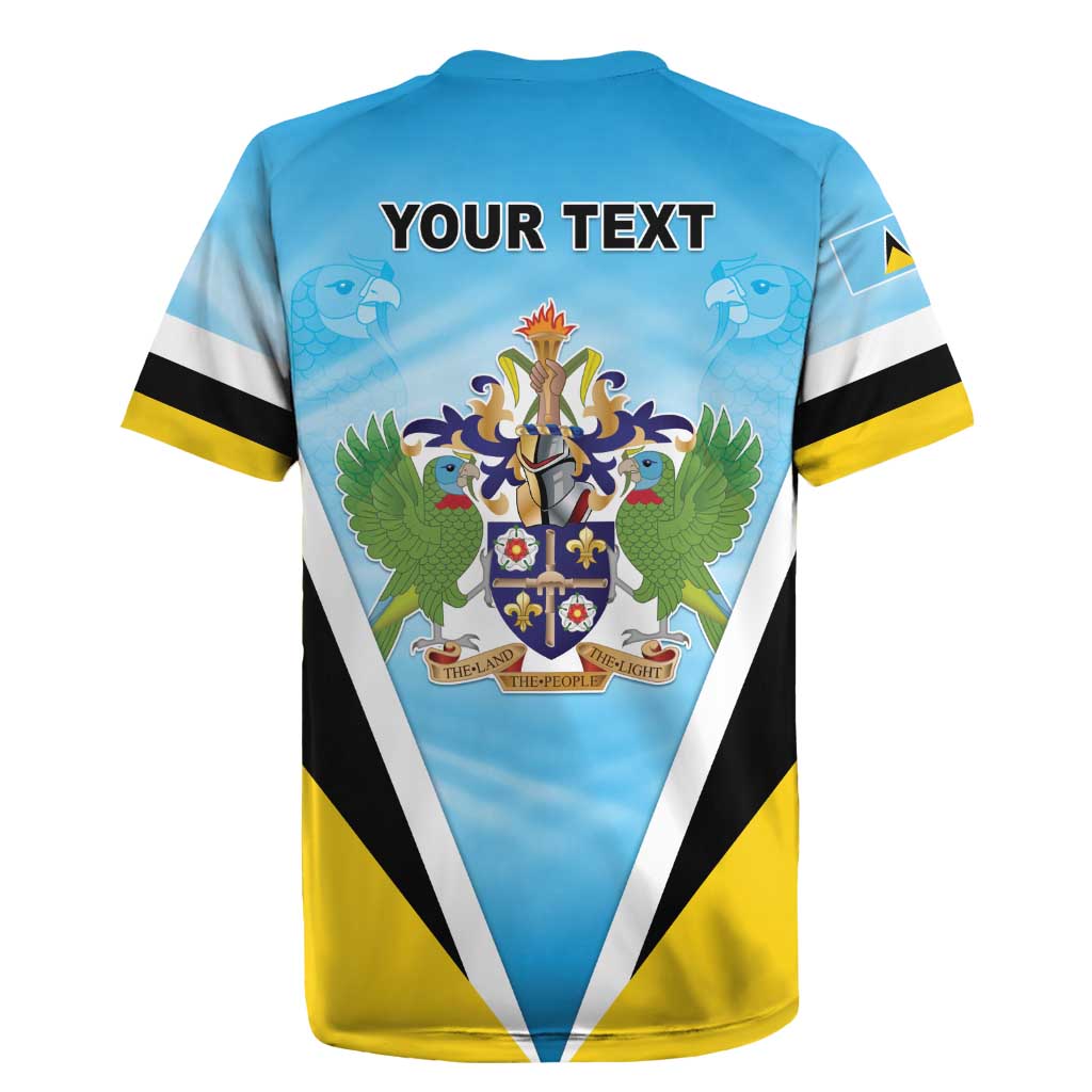 Personalised Saint Lucia 758 Rugby Jersey With Coat Of Arms