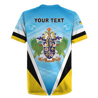 Personalised Saint Lucia 758 Rugby Jersey With Coat Of Arms