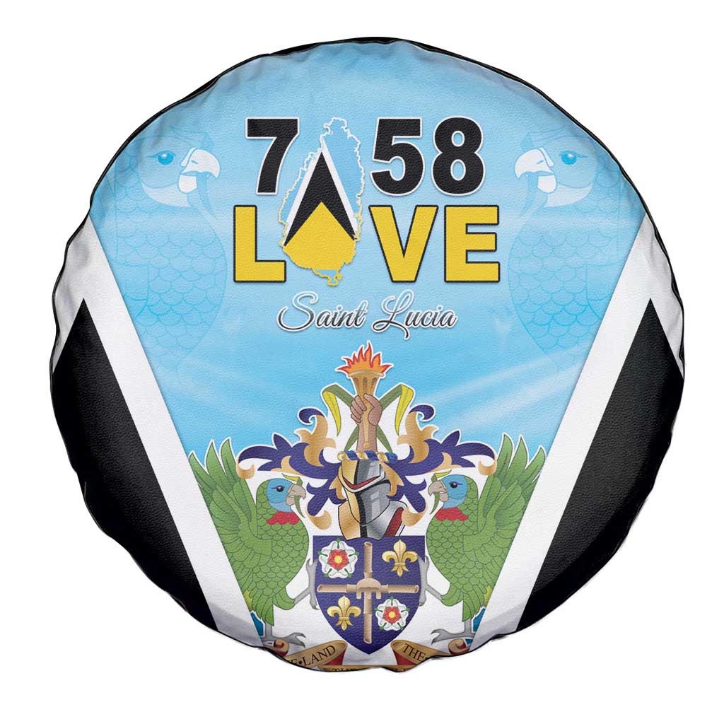 Saint Lucia 758 Spare Tire Cover With Coat Of Arms