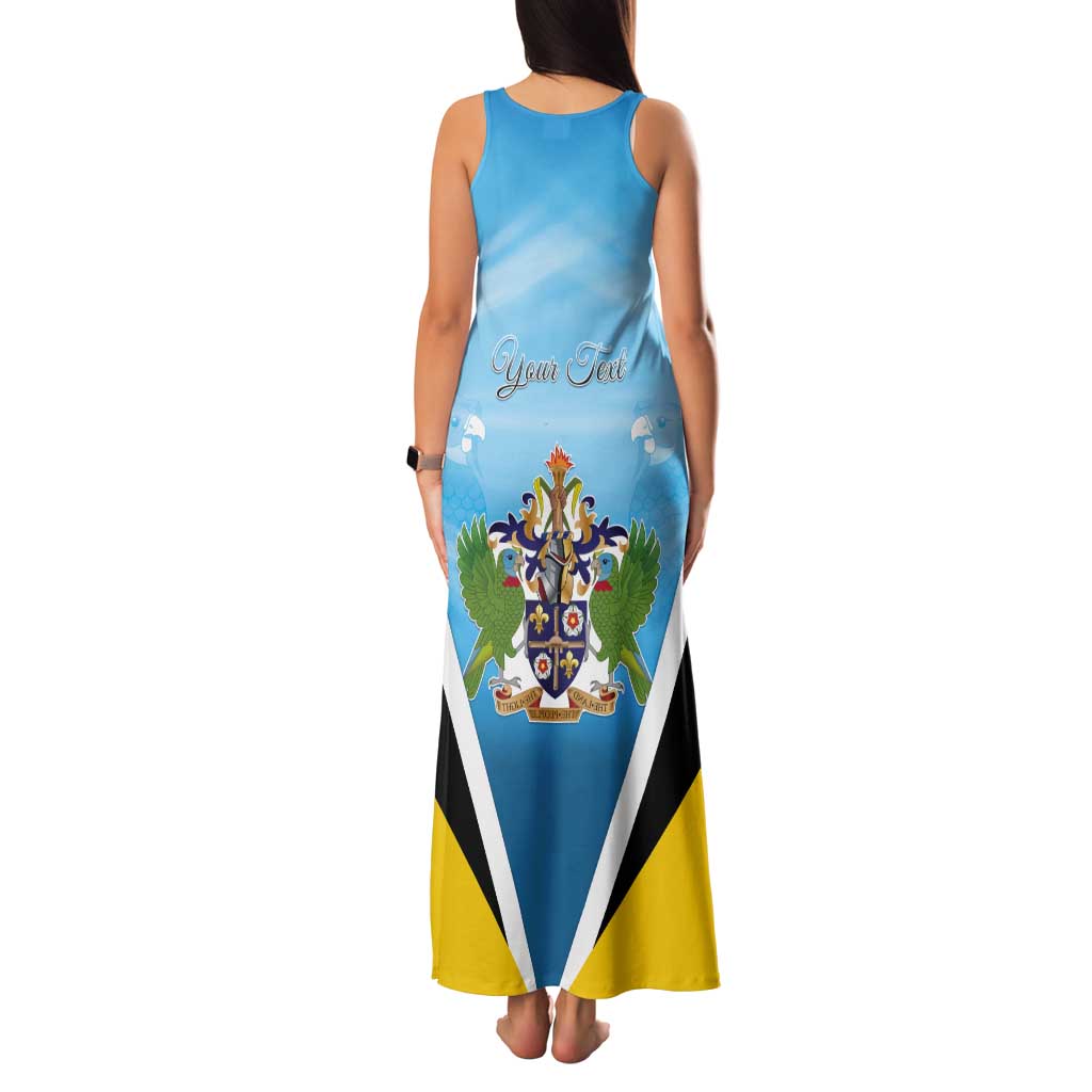 Personalised Saint Lucia 758 Tank Maxi Dress With Coat Of Arms