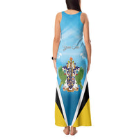 Personalised Saint Lucia 758 Tank Maxi Dress With Coat Of Arms