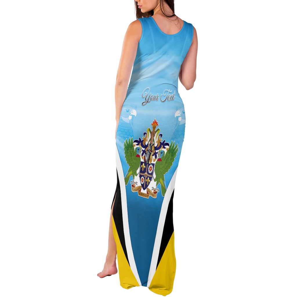 Personalised Saint Lucia 758 Tank Maxi Dress With Coat Of Arms