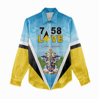 Personalised Saint Lucia 758 Women Casual Shirt With Coat Of Arms