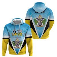 Personalised Saint Lucia 758 Zip Hoodie With Coat Of Arms