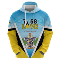 Personalised Saint Lucia 758 Zip Hoodie With Coat Of Arms