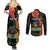 Personalised Haiti 1964 Couples Matching Summer Maxi Dress and Long Sleeve Button Shirt Coat Of Arms Unique Style