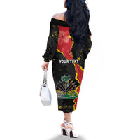 Personalised Haiti 1964 Family Matching Off The Shoulder Long Sleeve Dress and Hawaiian Shirt Coat Of Arms Unique Style