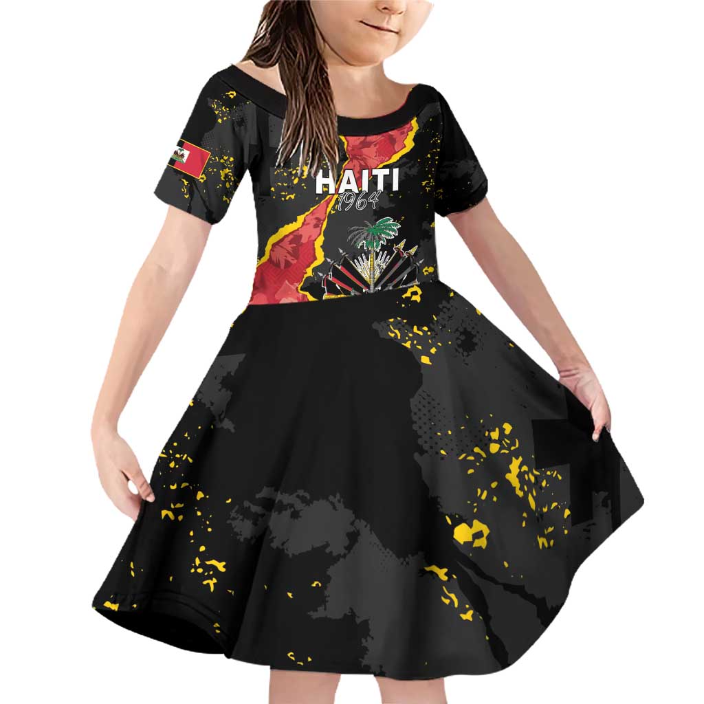 Personalised Haiti 1964 Family Matching Off Shoulder Short Dress and Hawaiian Shirt Coat Of Arms Unique Style