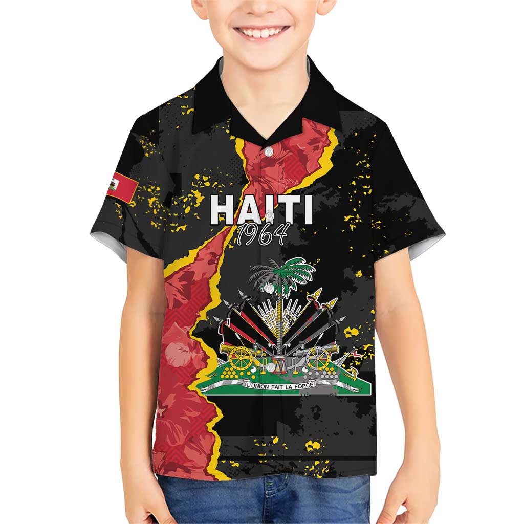 Personalised Haiti 1964 Family Matching Short Sleeve Bodycon Dress and Hawaiian Shirt Coat Of Arms Unique Style