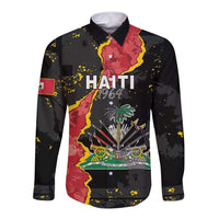 Personalised Haiti 1964 Long Sleeve Button Shirt Coat Of Arms Unique Style