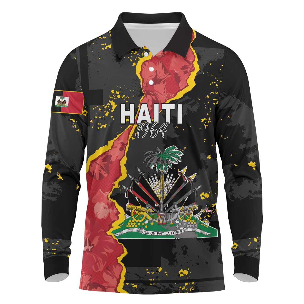 Personalised Haiti 1964 Long Sleeve Polo Shirt Coat Of Arms Unique Style