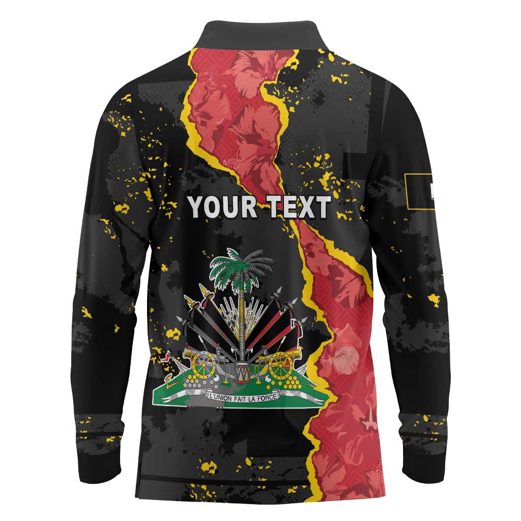 Personalised Haiti 1964 Long Sleeve Polo Shirt Coat Of Arms Unique Style