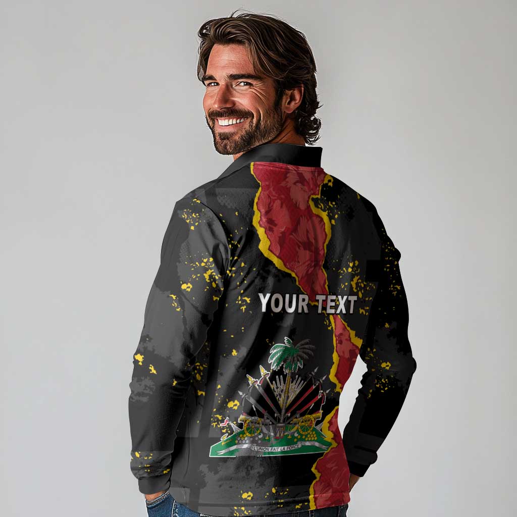 Personalised Haiti 1964 Long Sleeve Polo Shirt Coat Of Arms Unique Style