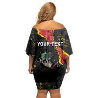 Personalised Haiti 1964 Off Shoulder Short Dress Coat Of Arms Unique Style