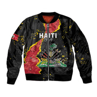 Personalised Haiti 1964 Sleeve Zip Bomber Jacket Coat Of Arms Unique Style