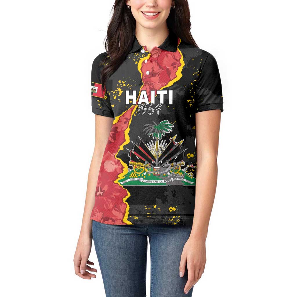 Personalised Haiti 1964 Women Polo Shirt Coat Of Arms Unique Style