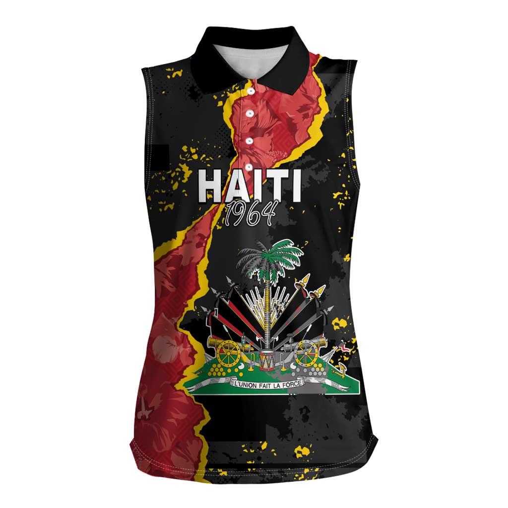 Personalised Haiti 1964 Women Sleeveless Polo Shirt Coat Of Arms Unique Style