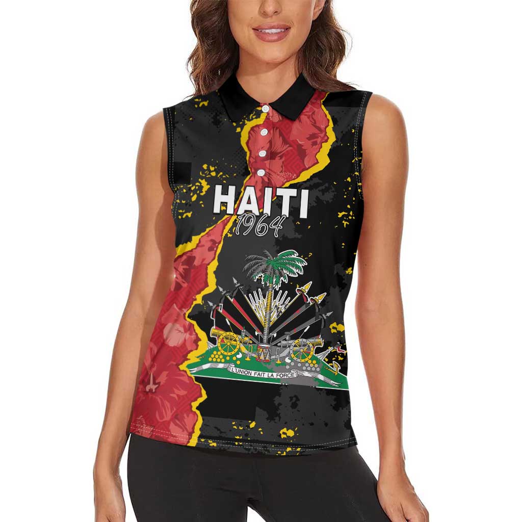 Personalised Haiti 1964 Women Sleeveless Polo Shirt Coat Of Arms Unique Style