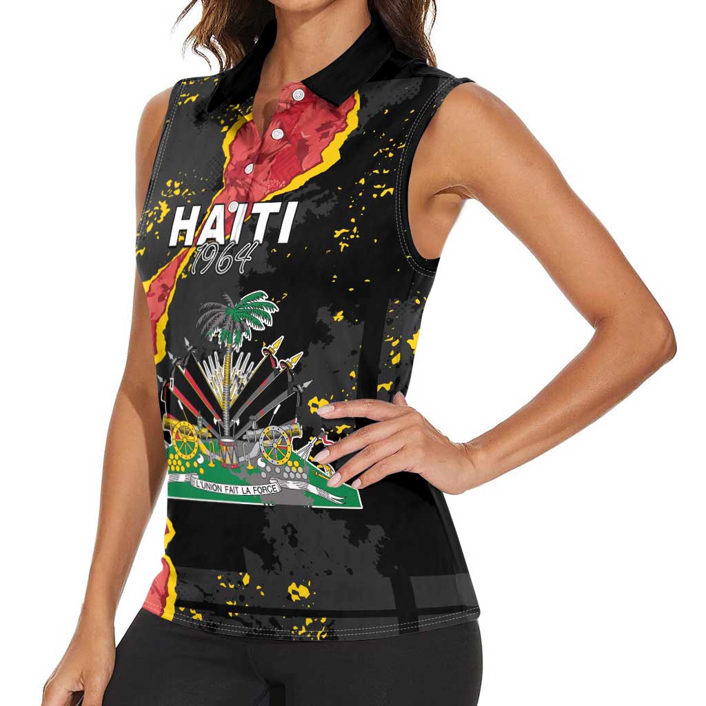 Personalised Haiti 1964 Women Sleeveless Polo Shirt Coat Of Arms Unique Style