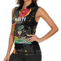 Personalised Haiti 1964 Women Sleeveless Polo Shirt Coat Of Arms Unique Style