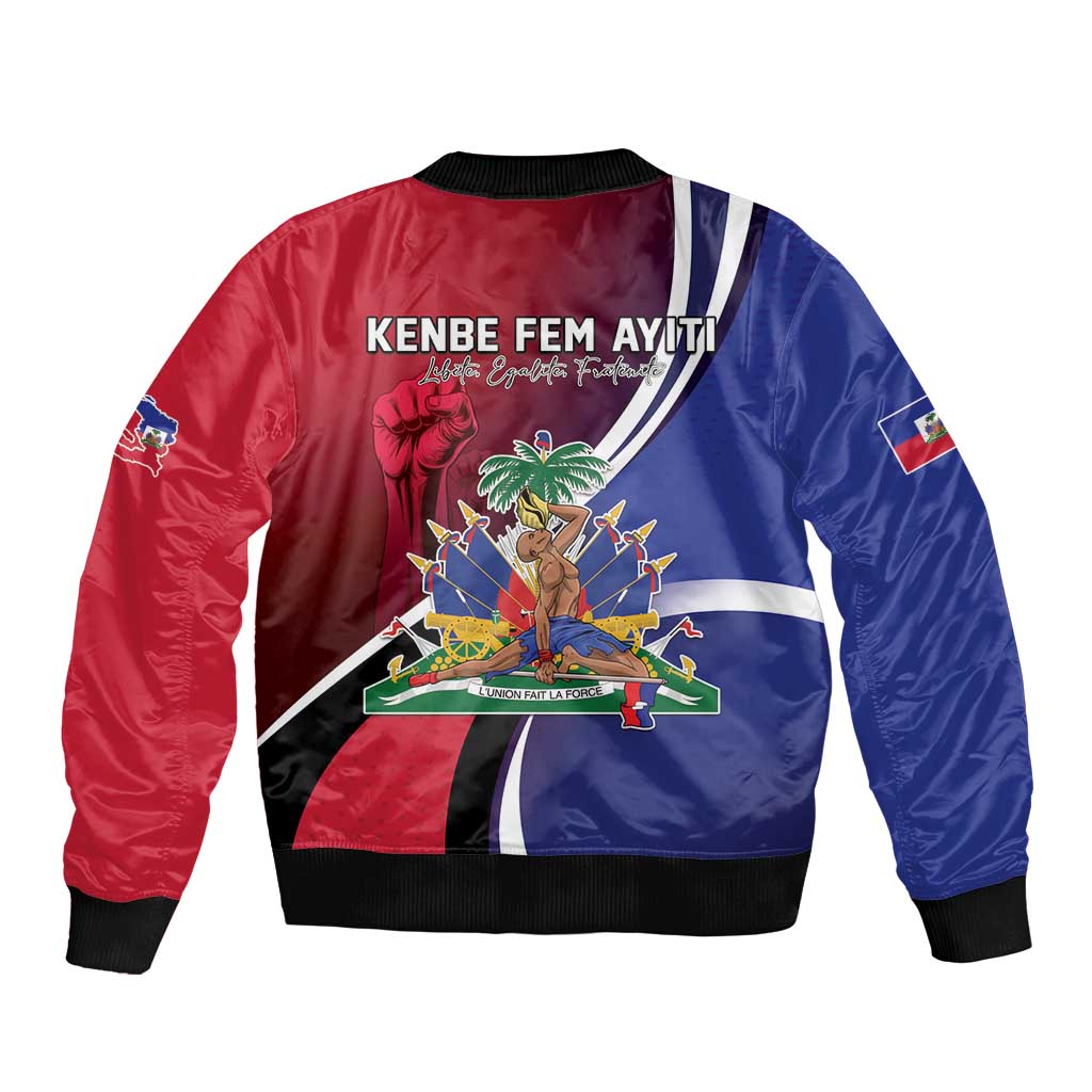 Haiti Strong Bomber Jacket Kenbe Fem Ayiti