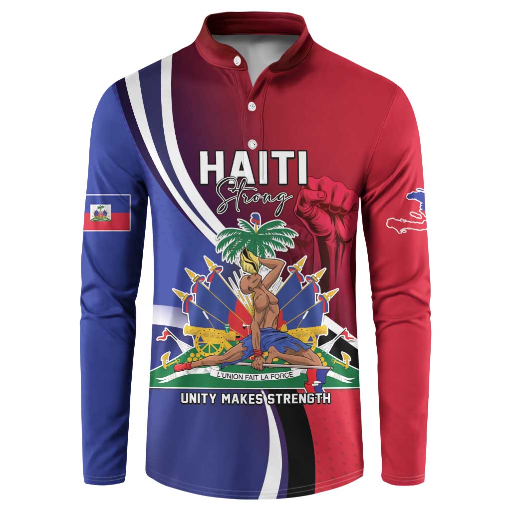 Haiti Strong Button Sweatshirt Kenbe Fem Ayiti