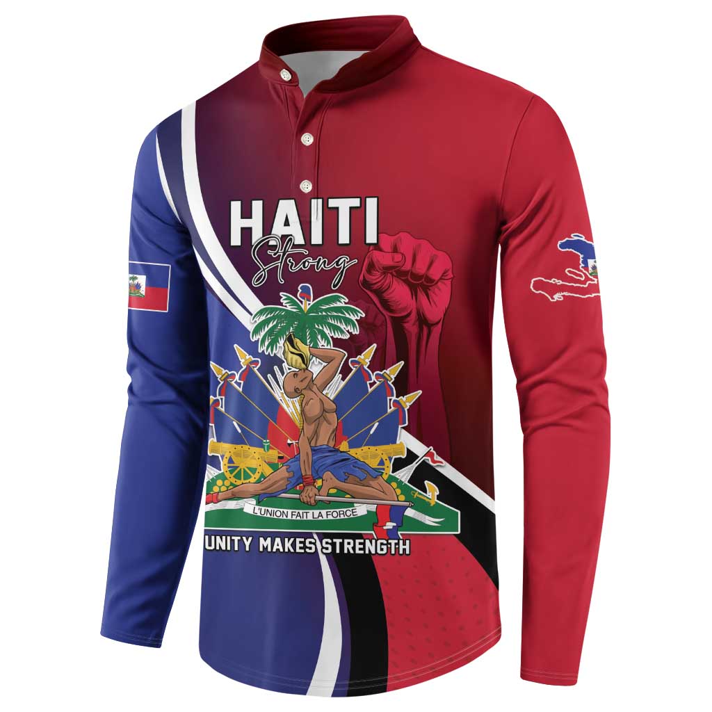 Haiti Strong Button Sweatshirt Kenbe Fem Ayiti