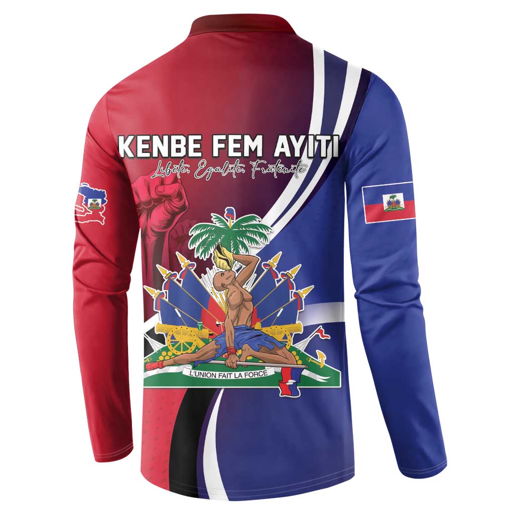 Haiti Strong Button Sweatshirt Kenbe Fem Ayiti