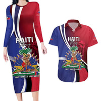 Haiti Strong Couples Matching Long Sleeve Bodycon Dress and Hawaiian Shirt Kenbe Fem Ayiti