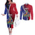 Haiti Strong Couples Matching Off The Shoulder Long Sleeve Dress and Long Sleeve Button Shirt Kenbe Fem Ayiti