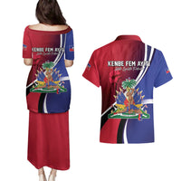 Haiti Strong Couples Matching Puletasi and Hawaiian Shirt Kenbe Fem Ayiti