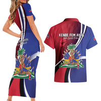 Haiti Strong Couples Matching Short Sleeve Bodycon Dress and Hawaiian Shirt Kenbe Fem Ayiti