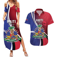 Haiti Strong Couples Matching Summer Maxi Dress and Hawaiian Shirt Kenbe Fem Ayiti