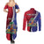 Haiti Strong Couples Matching Summer Maxi Dress and Long Sleeve Button Shirt Kenbe Fem Ayiti