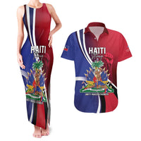Haiti Strong Couples Matching Tank Maxi Dress and Hawaiian Shirt Kenbe Fem Ayiti