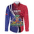 Haiti Strong Family Matching Off The Shoulder Long Sleeve Dress and Hawaiian Shirt Kenbe Fem Ayiti