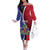 Haiti Strong Family Matching Off The Shoulder Long Sleeve Dress and Hawaiian Shirt Kenbe Fem Ayiti