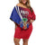 Haiti Strong Family Matching Off Shoulder Short Dress and Hawaiian Shirt Kenbe Fem Ayiti