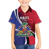 Haiti Strong Family Matching Off Shoulder Short Dress and Hawaiian Shirt Kenbe Fem Ayiti