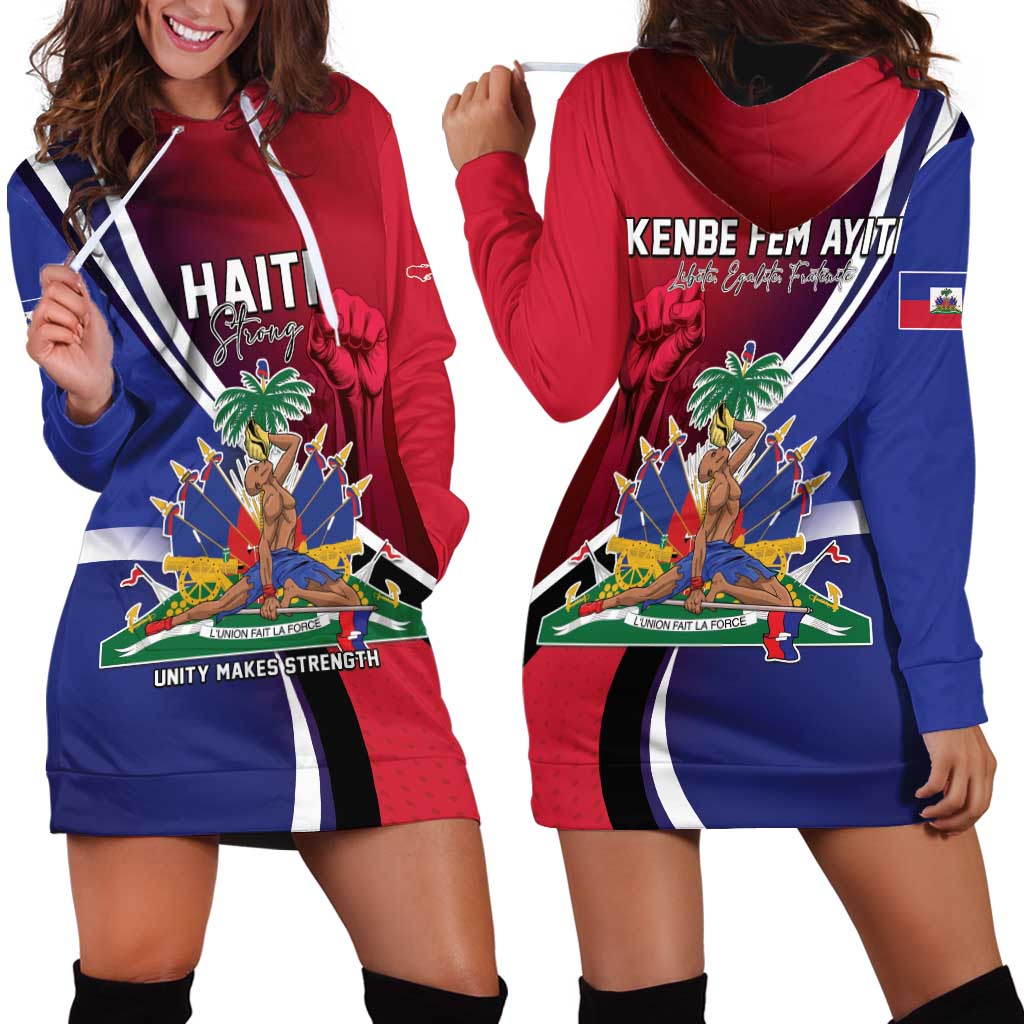 Haiti Strong Hoodie Dress Kenbe Fem Ayiti