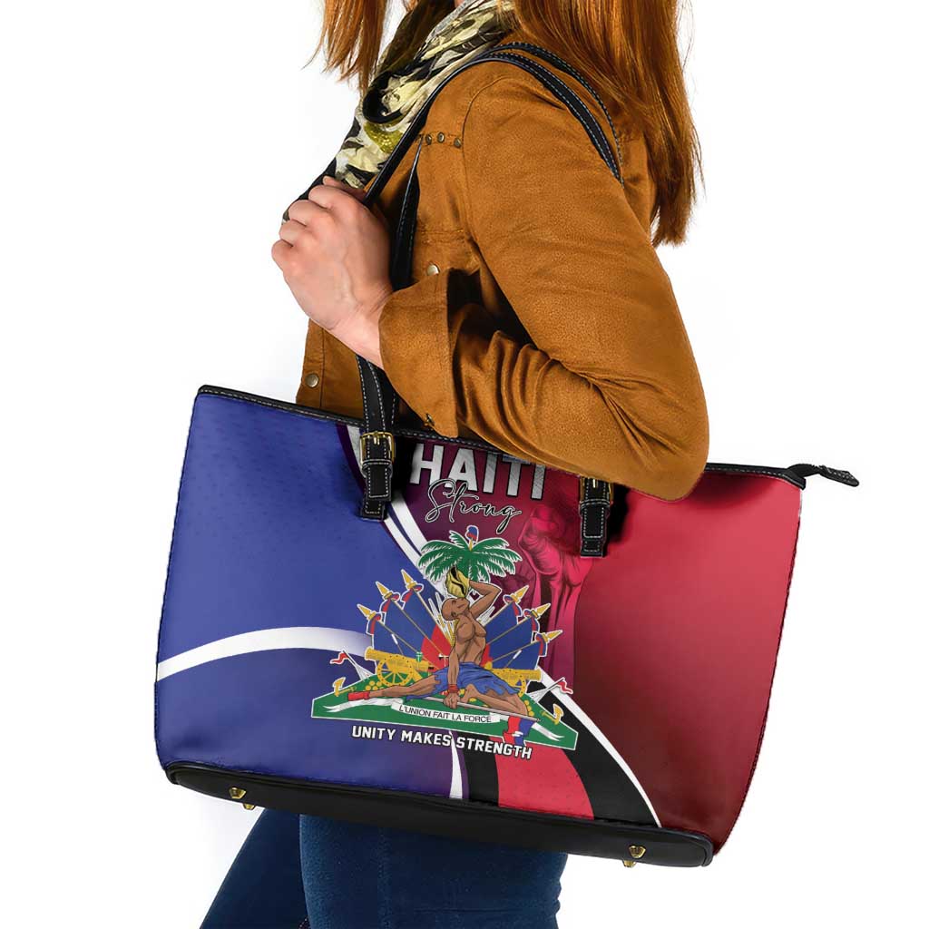 Haiti Strong Leather Tote Bag Kenbe Fem Ayiti