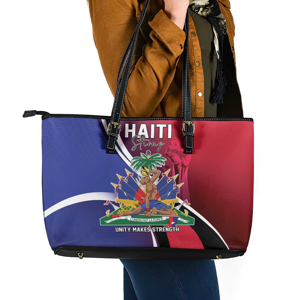 Haiti Strong Leather Tote Bag Kenbe Fem Ayiti