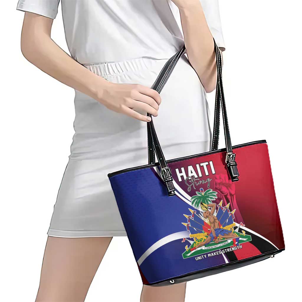 Haiti Strong Leather Tote Bag Kenbe Fem Ayiti