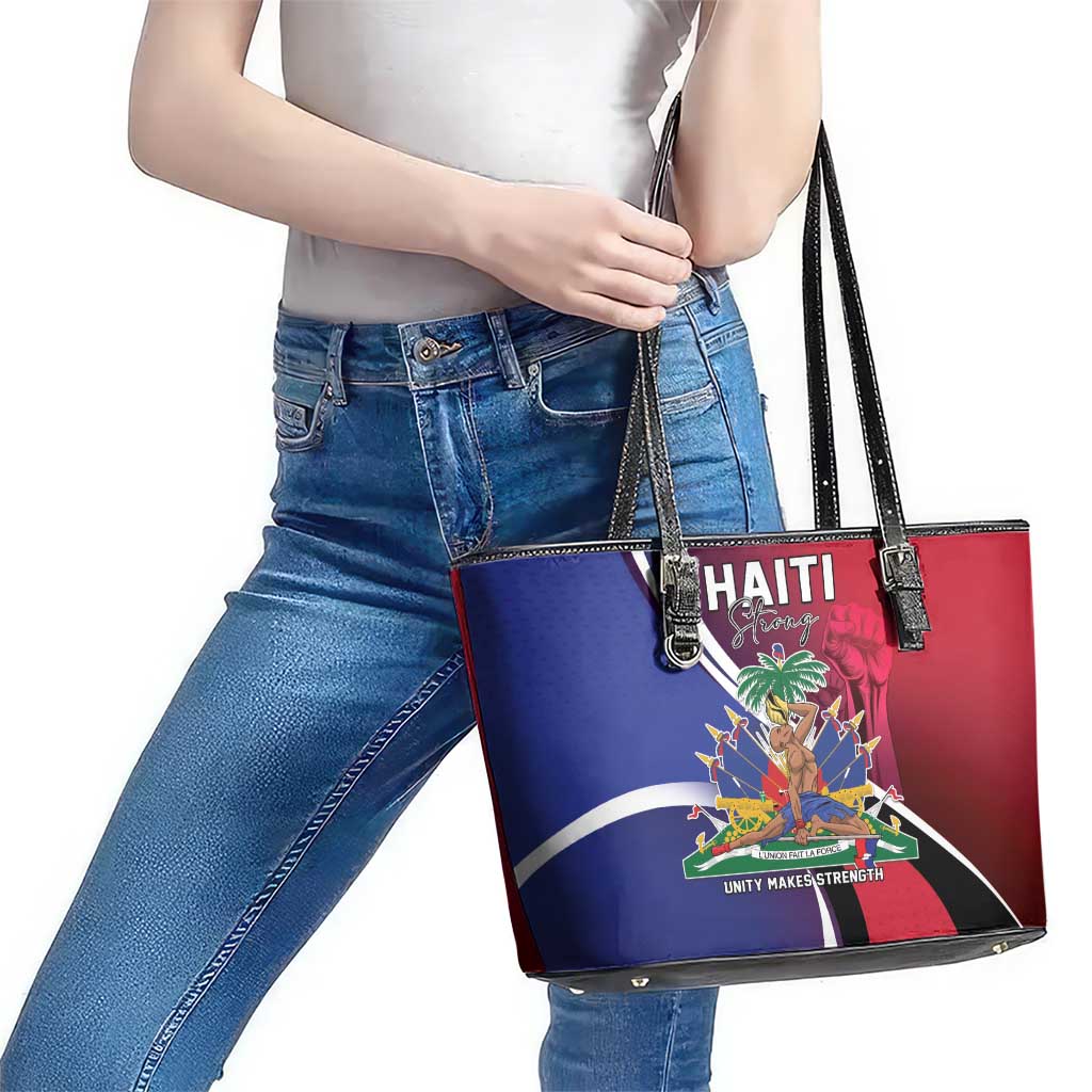 Haiti Strong Leather Tote Bag Kenbe Fem Ayiti