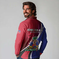 Haiti Strong Long Sleeve Polo Shirt Kenbe Fem Ayiti