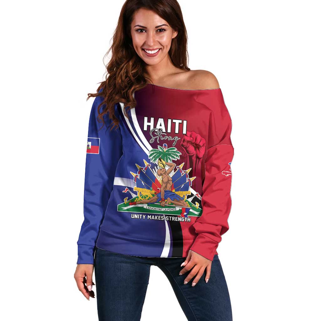 Haiti Strong Off Shoulder Sweater Kenbe Fem Ayiti