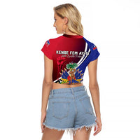 Haiti Strong Raglan Cropped T Shirt Kenbe Fem Ayiti