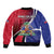 Haiti Strong Sleeve Zip Bomber Jacket Kenbe Fem Ayiti