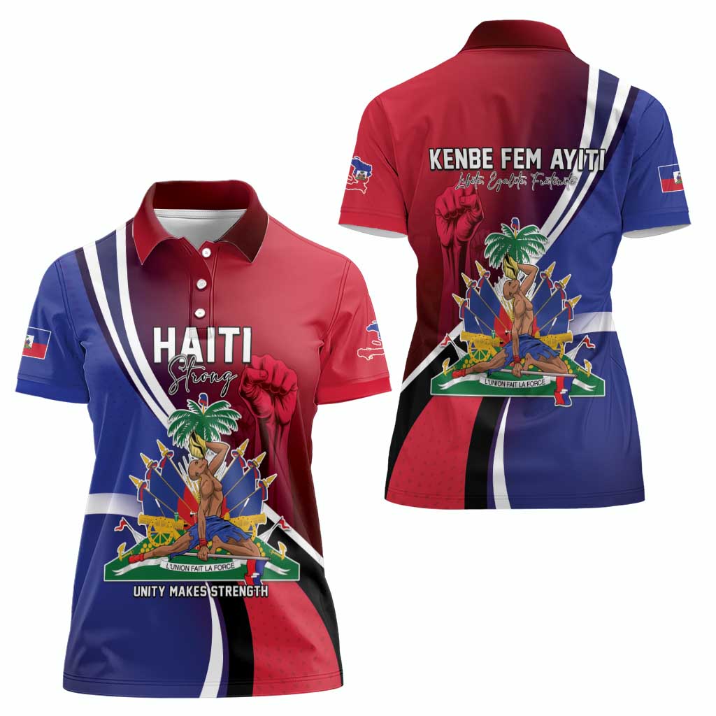 Haiti Strong Women Polo Shirt Kenbe Fem Ayiti