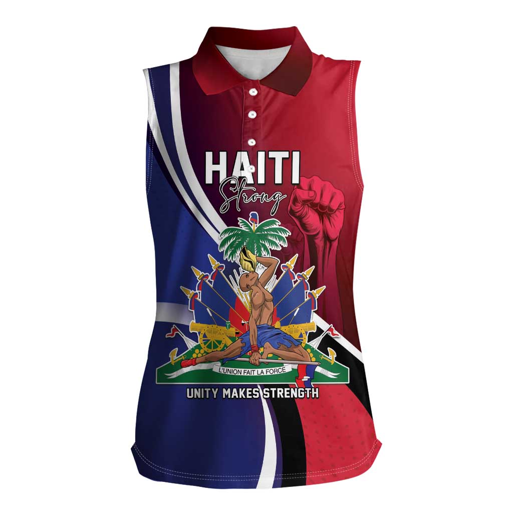 Haiti Strong Women Sleeveless Polo Shirt Kenbe Fem Ayiti